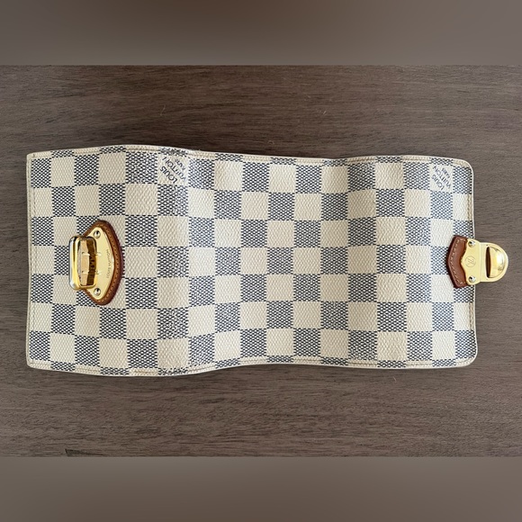 Louis Vuitton Damier Azur Trifold Joey Short Wallet on Chain w/insert! EUC - Picture 10 of 13